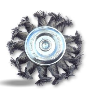Brosse circulaire métallique plate à mèches torsadées pour perceuse