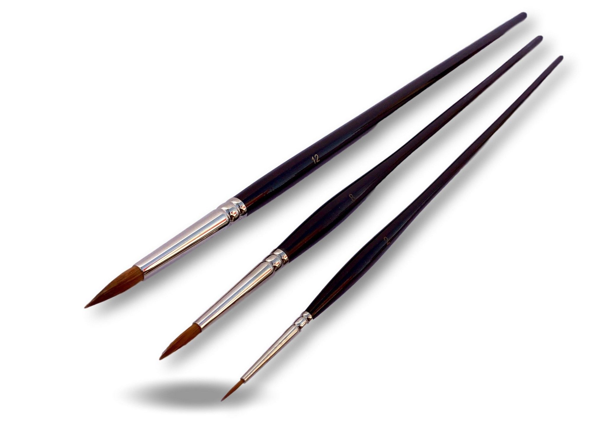 Lot de 10 brosses rondes à lettre martre Kolinsky pure – Image 7