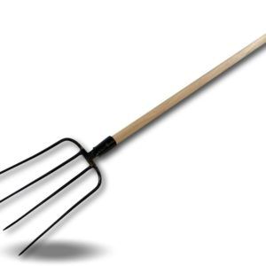 Fourche 4 dents fines | Manche 120 cm en bois | Tête acier forgé | Fumier foin