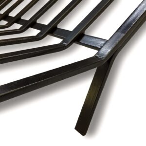 Grille porte bûches moderne acier forgé 8 barreaux | Stockage bois | Support extérieur foyer ouvert
