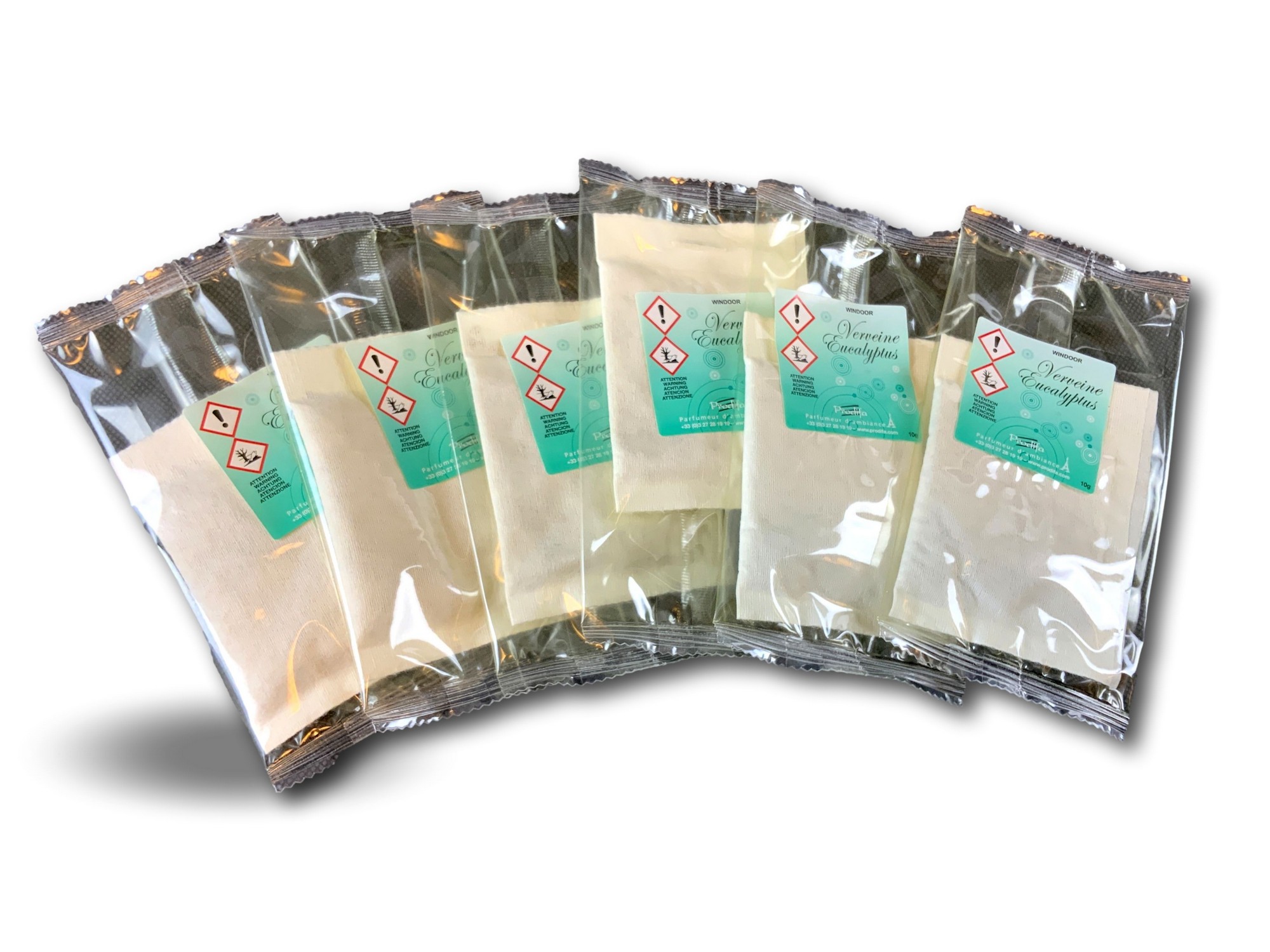 Lot 6 sachets parfumés windoor | Parfum verveine-eucalyptus | Désodorisant – Image 2