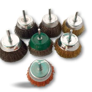 Assortiment brosses rotatives | Forme coupe | Sur tige Ø 6 mm