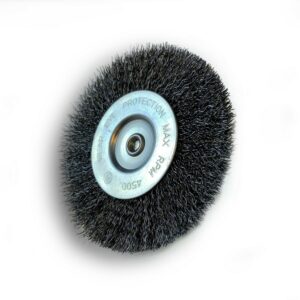 Brosse circulaire métallique sur tige Ø 100 mm | Fil acier dur
