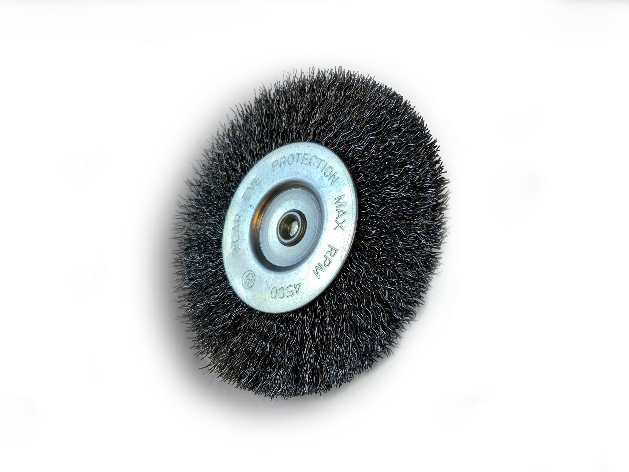 Brosse circulaire métallique sur tige Ø 100 mm | Fil acier dur