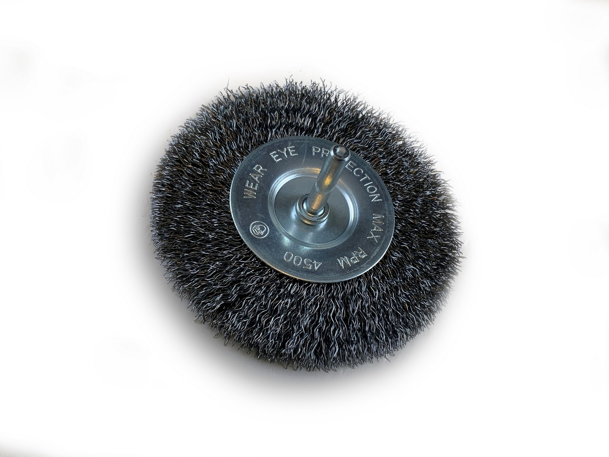 Brosse circulaire métallique sur tige Ø 100 mm | Fil acier dur – Image 2