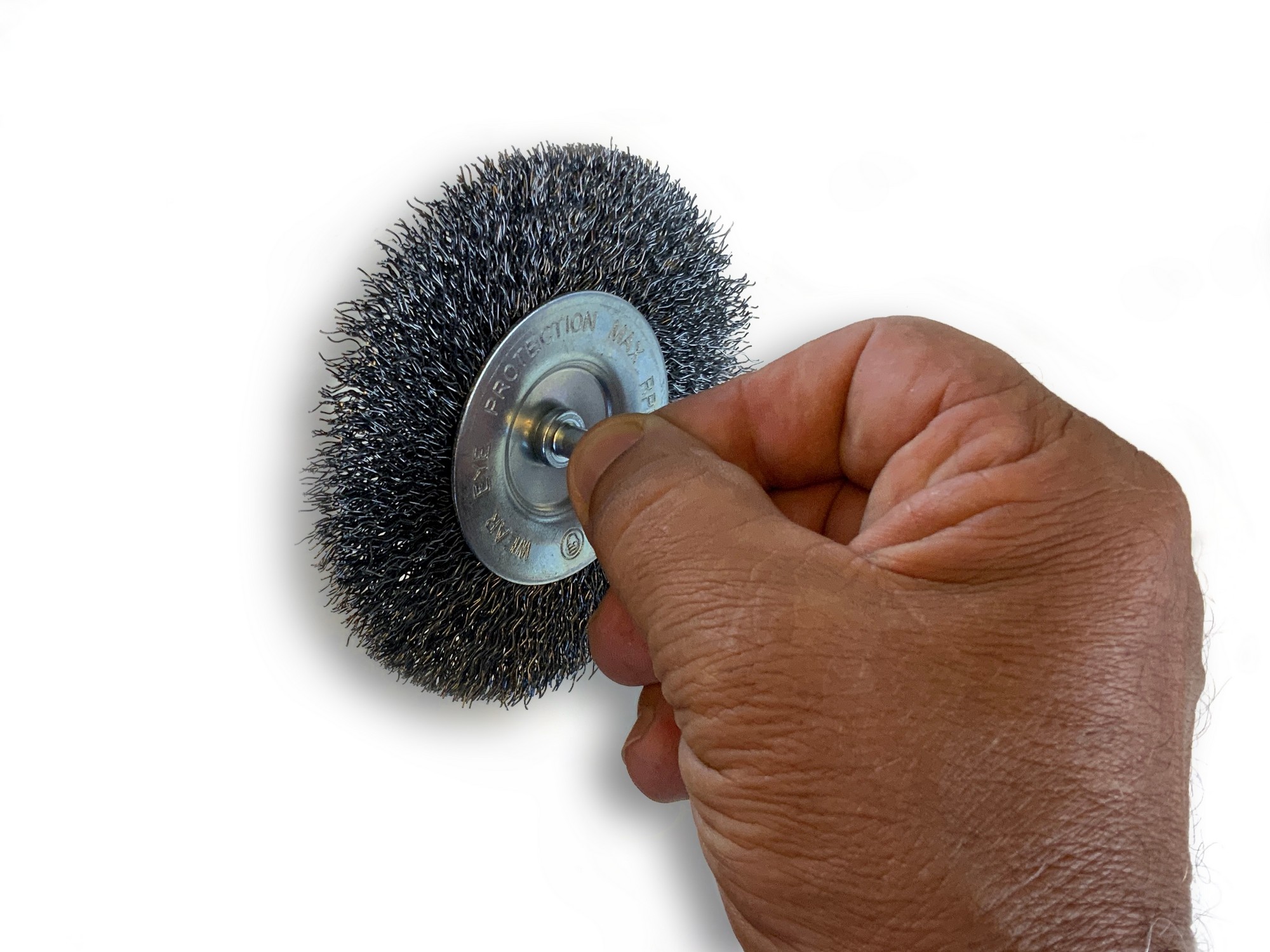 Brosse circulaire métallique sur tige Ø 100 mm | Fil acier dur – Image 4