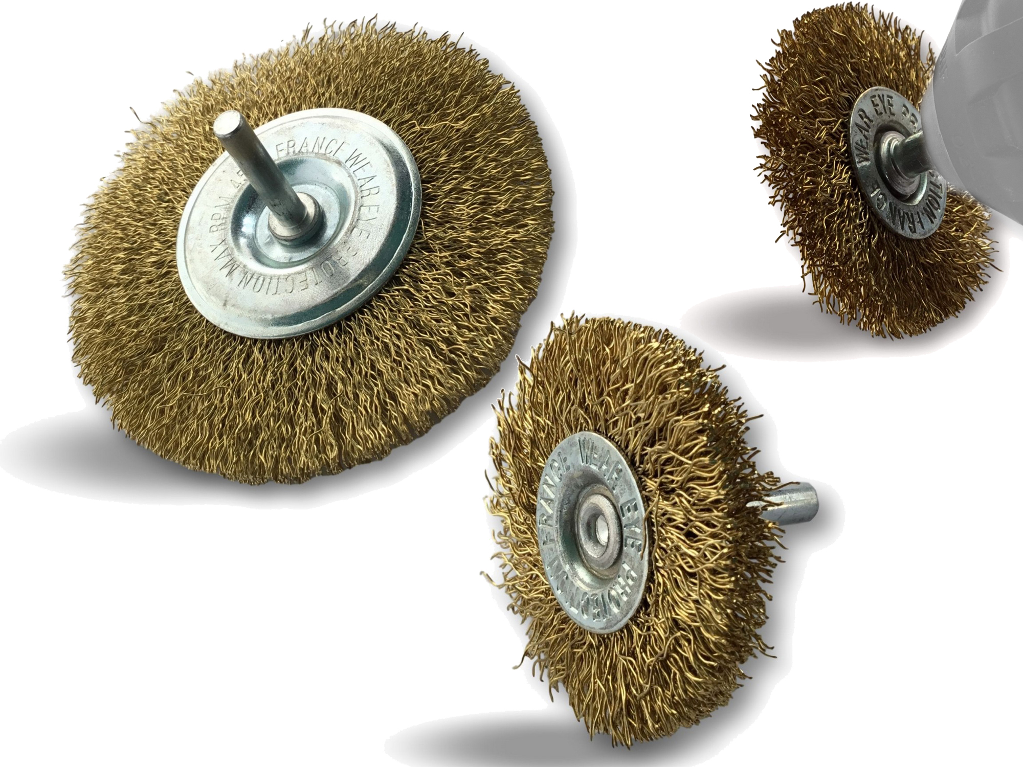 Assortiment divers de brosses rotatives circulaires sur tiges – Image 2