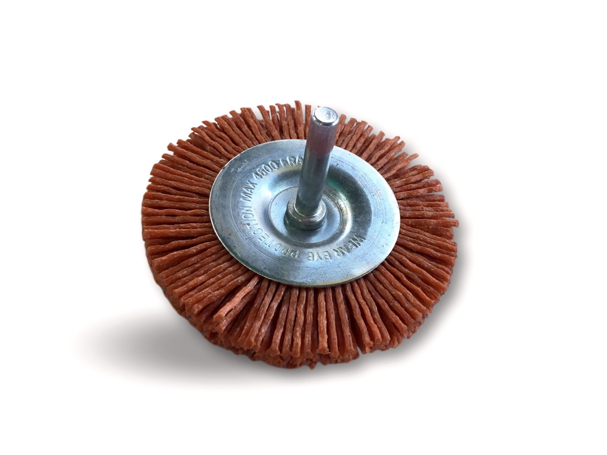 Brosse rotative circulaire | Sur tige Ø 6 mm | Brins nylon abrasif grain 80