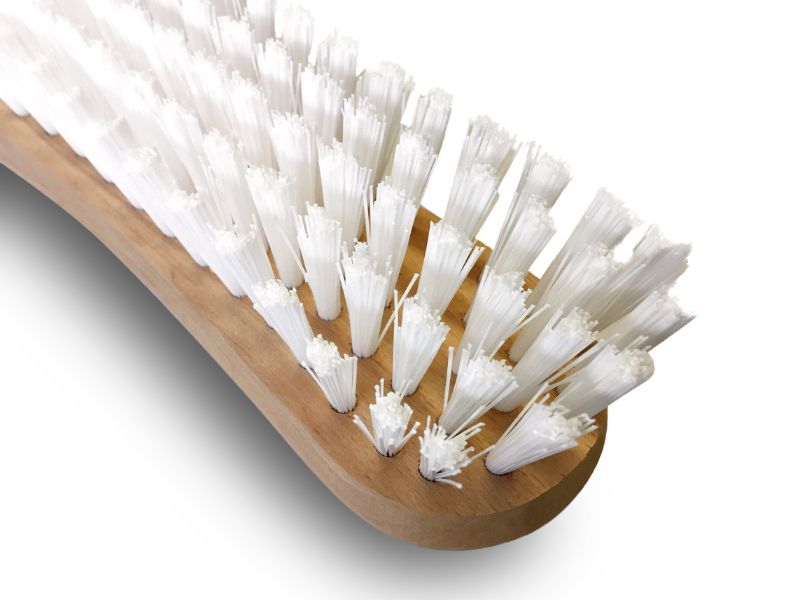 Brosse à laver et récurer PPL blanc - Monture bois - Nettoyage, brossage pont mur sol carrelage – Image 5