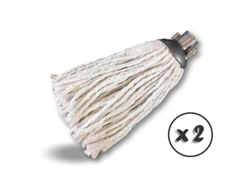 2 têtes serpillères à franges de rechange pour balais espagnols | Tête universelle à visser – Image 3