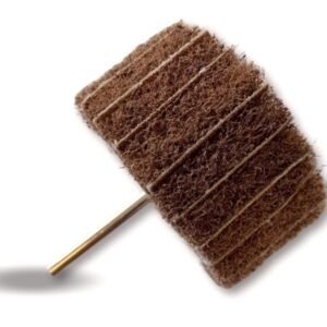 Alternative view of Roue abrasive de polissage satinage sur tige | Lamelles tissu abrasif et mousse abrasive