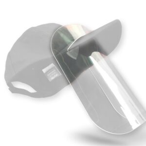 Visière de protection faciale -Ecran plexiglas amovible épais rigide transparent  Option casquette