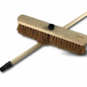 Balai de ménage en fibres de coco naturel long 37,5 cm - A l'unité