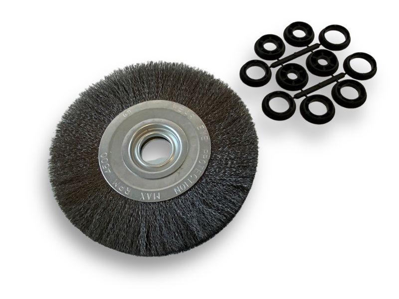 Brosse circulaire métallique avec alésage pour touret | Fil ACIER souple ou dur