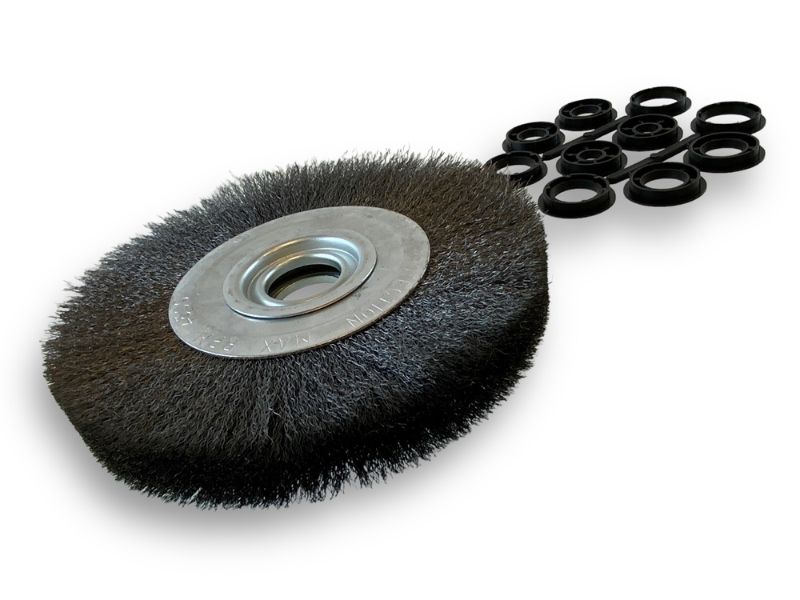 Brosse circulaire métallique avec alésage pour touret | Fil ACIER souple ou dur – Image 2