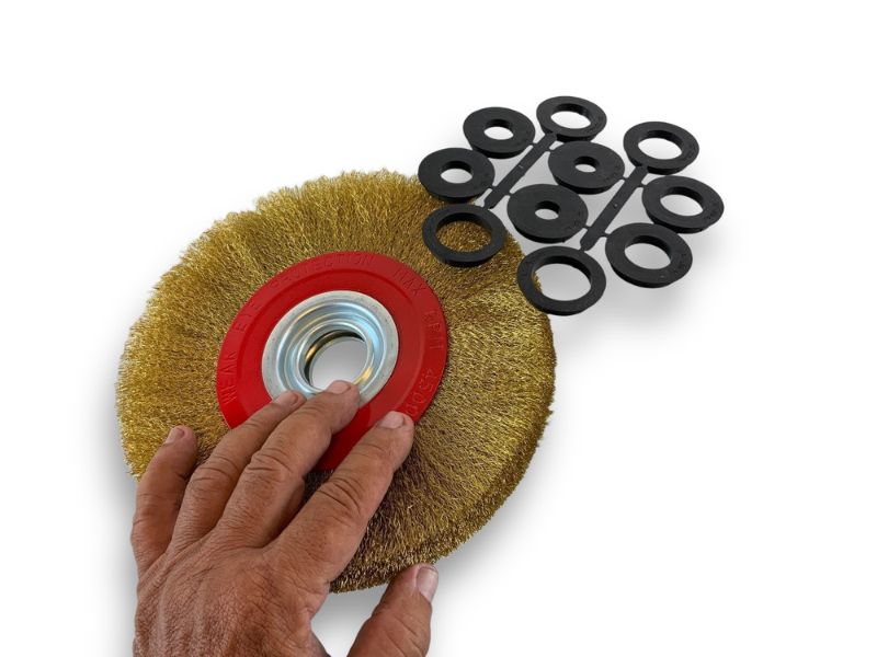 Brosse circulaire métallique avec alésage pour touret | Fil LAITON souple ou dur – Image 4