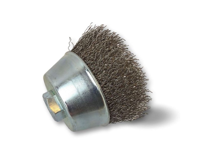 Brosse coupe rotative boisseau meuleuse d'angle | Garnissage Inox ondulé souple ou dur – Image 2