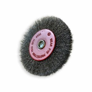 Brosse circulaire métallique sur tige Ø 100 mm | Fil acier souple