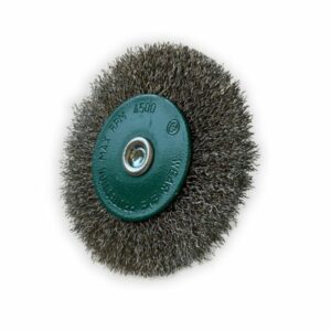 Brosse circulaire métallique sur tige Ø 100 mm | Fil inox dur