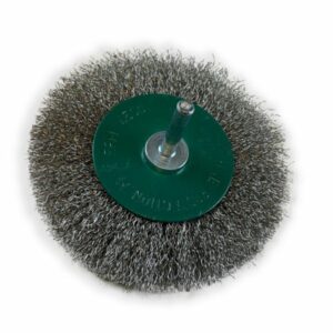Alternative view of Brosse circulaire métallique sur tige Ø 100 mm | Fil inox souple