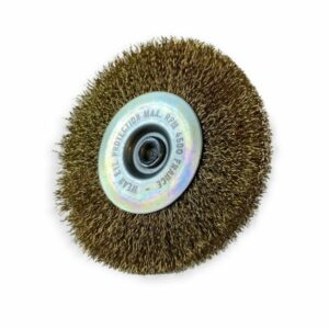 Brosse circulaire métallique sur tige Ø 100 mm | Fil laiton dur
