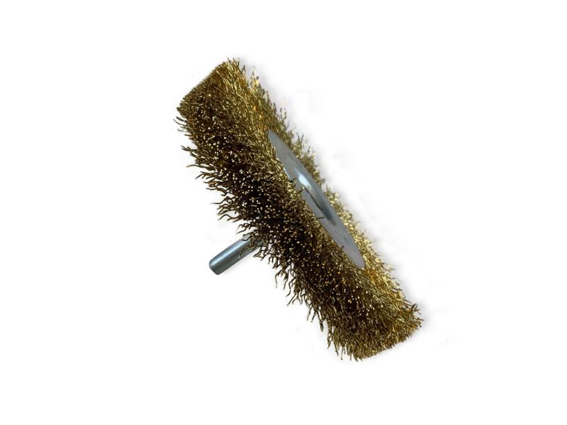 Brosse circulaire métallique sur tige Ø 100 mm | Fil laiton dur – Image 3