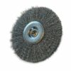 Brosse circulaire métallique sur tige Ø 125 mm | Fil acier dur
