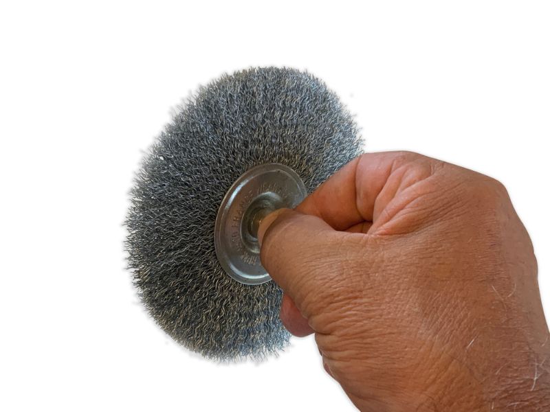 Brosse circulaire métallique sur tige Ø 125 mm | Fil acier dur – Image 4