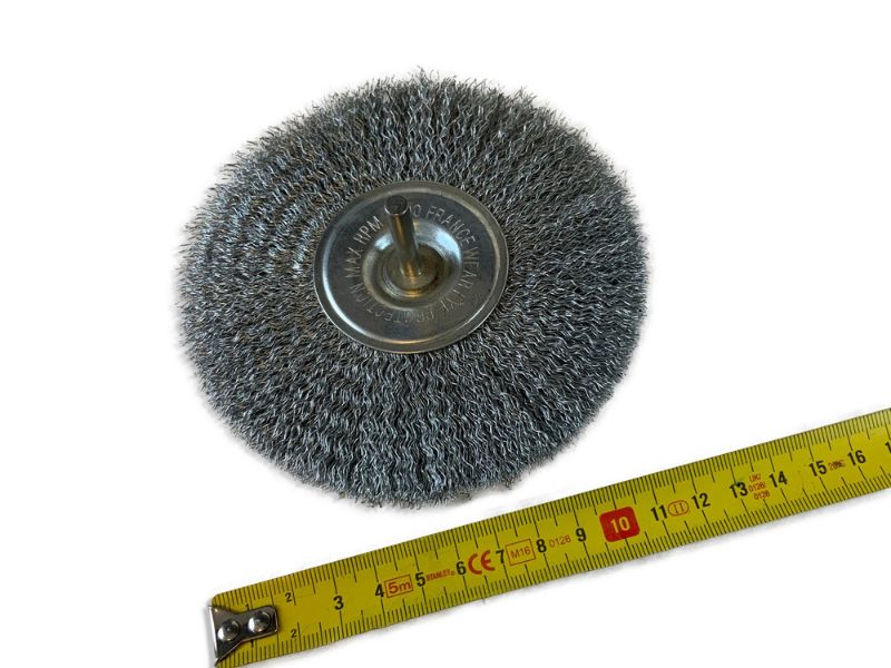Brosse circulaire métallique sur tige Ø 125 mm | Fil acier dur – Image 6