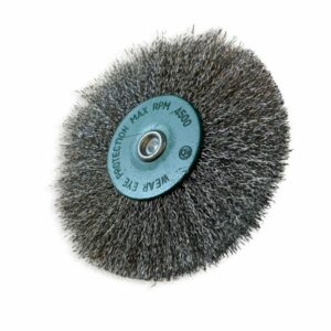 Brosse circulaire métallique sur tige Ø 125 mm | Fil inox dur