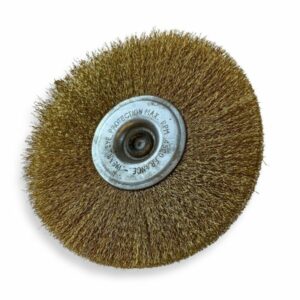 Brosse circulaire métallique sur tige Ø 125 mm | Fil laiton dur
