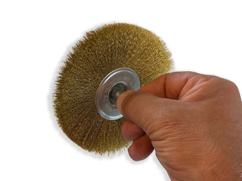 Brosse circulaire métallique sur tige Ø 125 mm | Fil laiton dur – Image 4