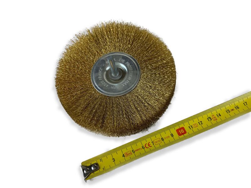 Brosse circulaire métallique sur tige Ø 125 mm | Fil laiton dur – Image 6