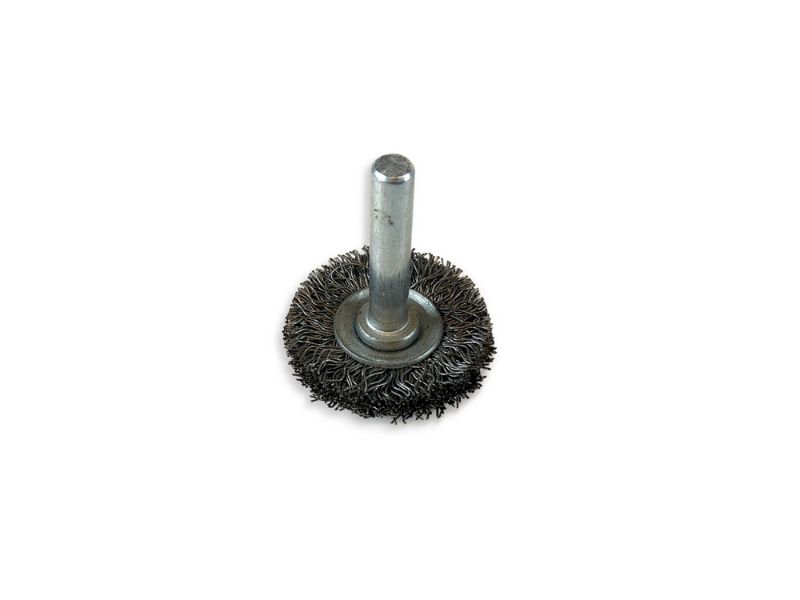 Brosse circulaire métallique sur tige Ø 30 mm | Fil acier dur – Image 2