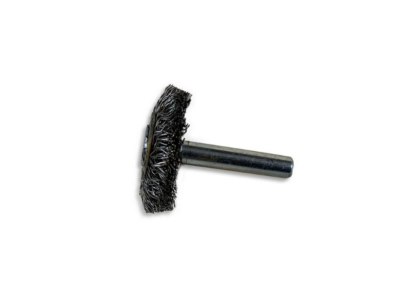 Brosse circulaire métallique sur tige Ø 30 mm | Fil acier dur – Image 3