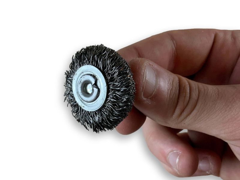 Brosse circulaire métallique sur tige Ø 30 mm | Fil acier dur – Image 4