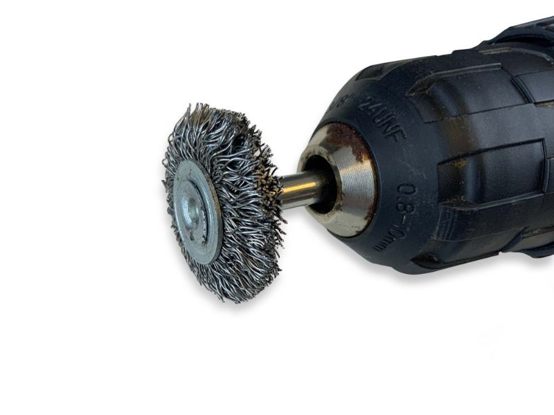 Brosse circulaire métallique sur tige Ø 30 mm | Fil acier dur – Image 5