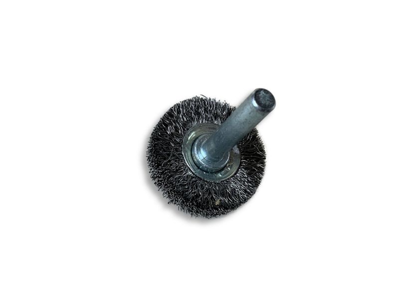 Brosse circulaire métallique sur tige Ø 30 mm | Fil acier souple – Image 2
