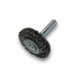 Brosse circulaire métallique sur tige Ø 30 mm | Fil inox dur