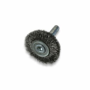 Brosse circulaire métallique sur tige Ø 30 mm | Fil inox souple