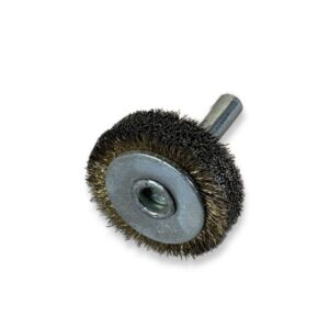 Brosse circulaire métallique sur tige Ø 30 mm | Fil laiton souple