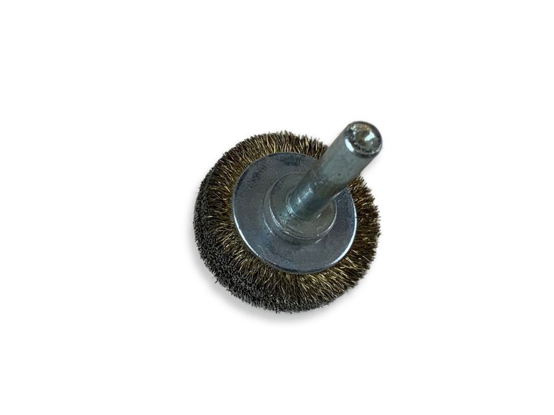 Brosse circulaire métallique sur tige Ø 30 mm | Fil laiton souple – Image 2