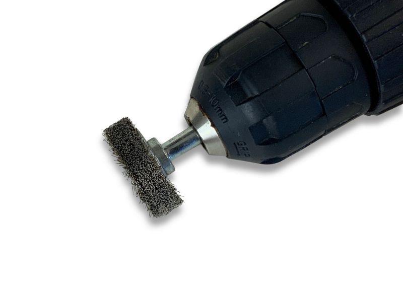 Brosse circulaire métallique sur tige Ø 30 mm | Fil laiton souple – Image 5