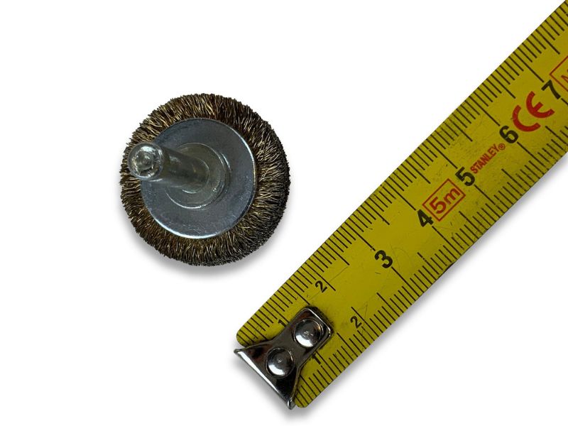 Brosse circulaire métallique sur tige Ø 30 mm | Fil laiton souple – Image 6