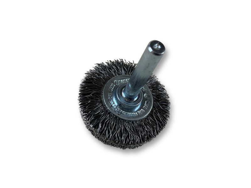 Brosse circulaire métallique sur tige Ø 38 mm | Fil acier dur – Image 2