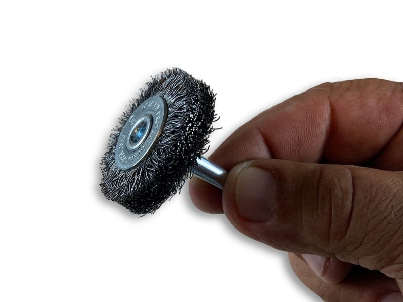 Brosse circulaire métallique sur tige Ø 38 mm | Fil acier dur – Image 4