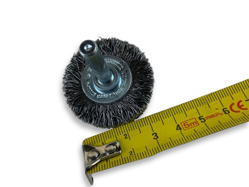Brosse circulaire métallique sur tige Ø 38 mm | Fil acier dur – Image 5