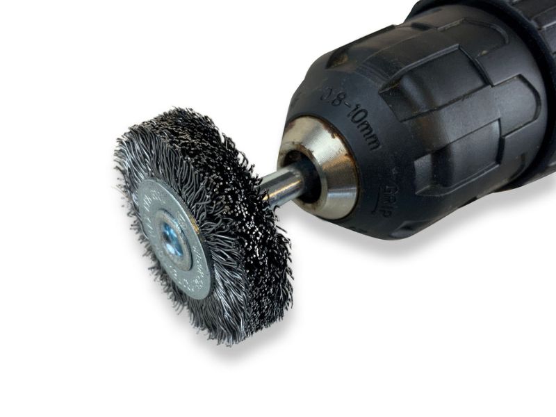 Brosse circulaire métallique sur tige Ø 38 mm | Fil acier dur – Image 6