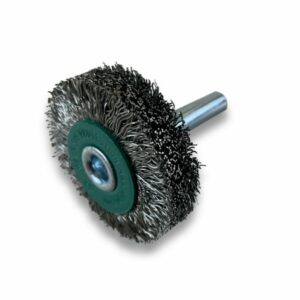 Brosse circulaire métallique sur tige Ø 38 mm | Fil inox dur