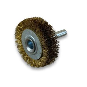 Brosse circulaire métallique sur tige Ø 38 mm | Fil laiton dur